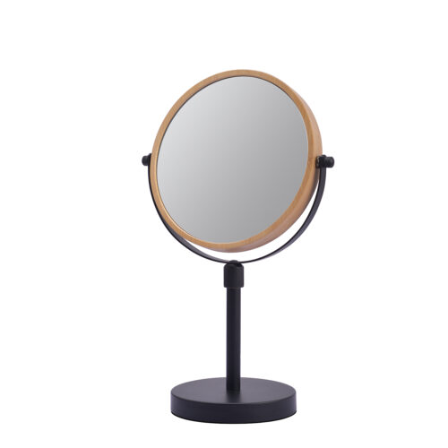 ESPEJO SOBREMESA 2 CARAS X1/X7 C/BASE BLANCA MARCO BAMBÚ
