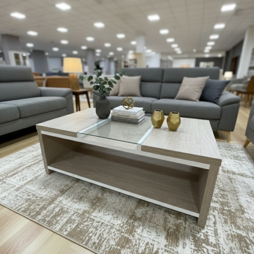 Mesa centro con cristal