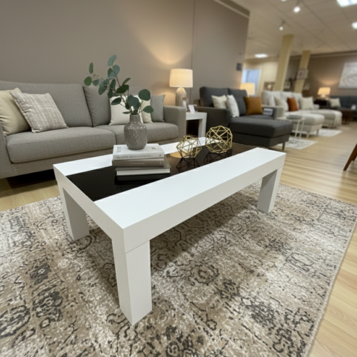 Mesa centro elevable cristal negro