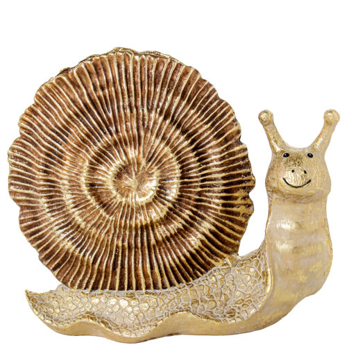 FIGURA RESINA CARACOL DORADA