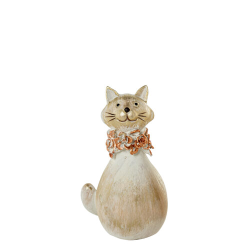 FIGURA RESINA GATO BLANCA/DORA