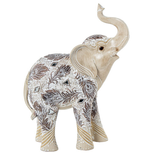 FIGURA RESINA ELEFANTE BLANCA
