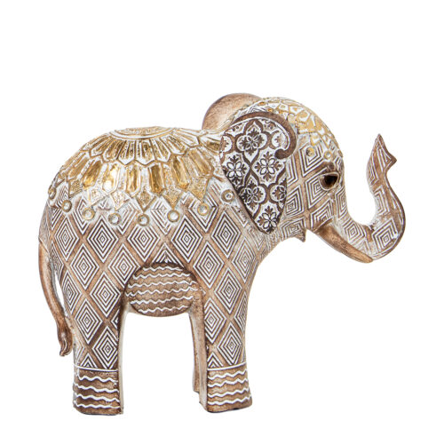 FIGURA RESINA ELEFANTE BLANCA/