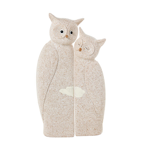 SET 2 FIGURAS RESINA GATOS BEI BEIGE ARENA