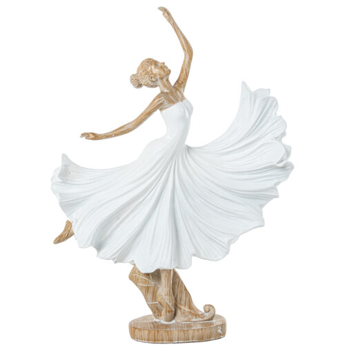 FIGURA RESINA BAILARINA BLANCAARENA/DORADO