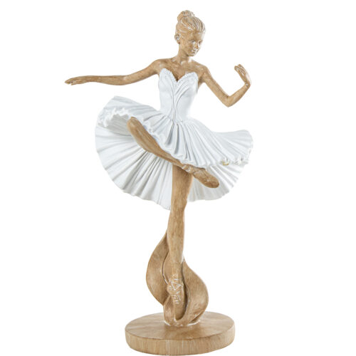 FIGURA RESINA BAILARINA BLANCAARENA/DORADO