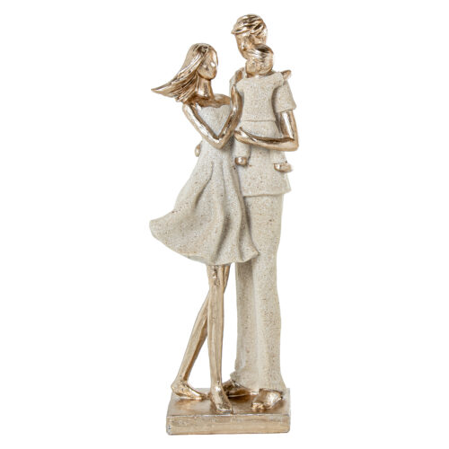 FIGURA RESINA FAMILIA BEIGE ARENA/DORADO