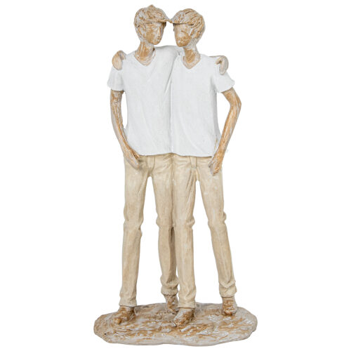 FIGURA RESINA AMIGOS BLANCA/BEIGE