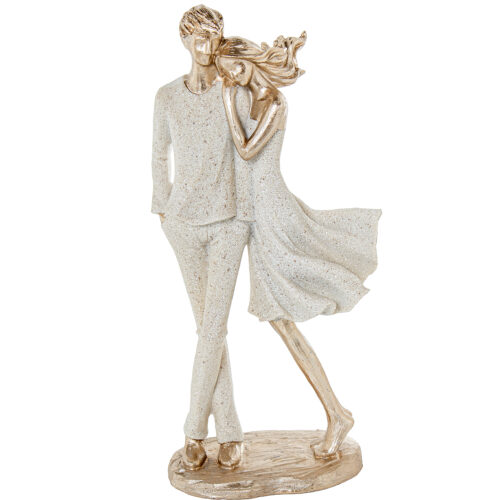 FIGURA RESINA PAREJA BEIGE ARES BEIGE ARENA/DORADO