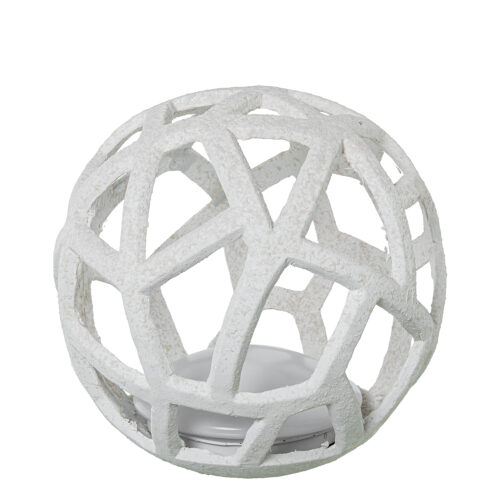 BOLA CALADA C/LUZ LED 35CM FIBRA DE VIDRIO CRUDO RUGOSO