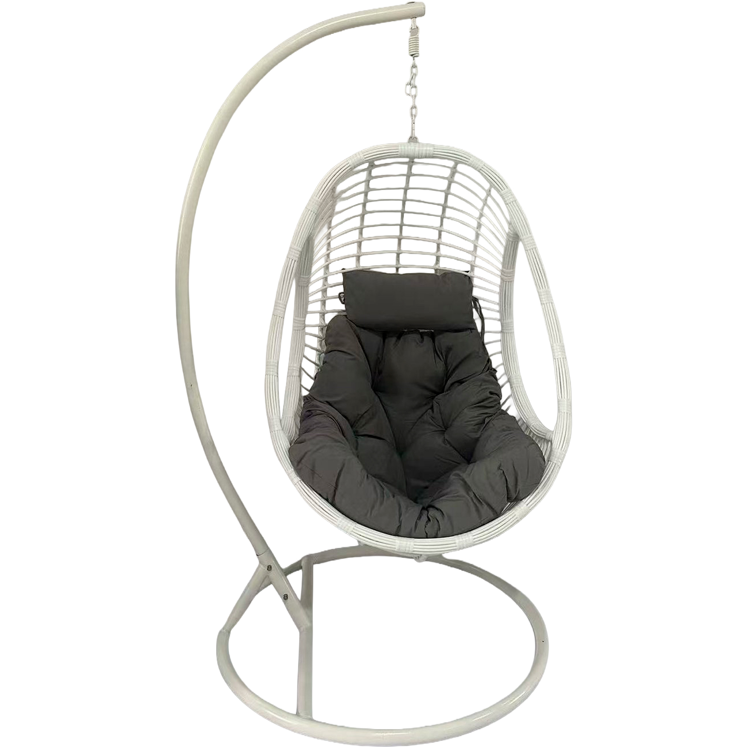 SILLA COLGANTE METAL BLANCO ASENTO MIMBRE +95087+ 088+ 089