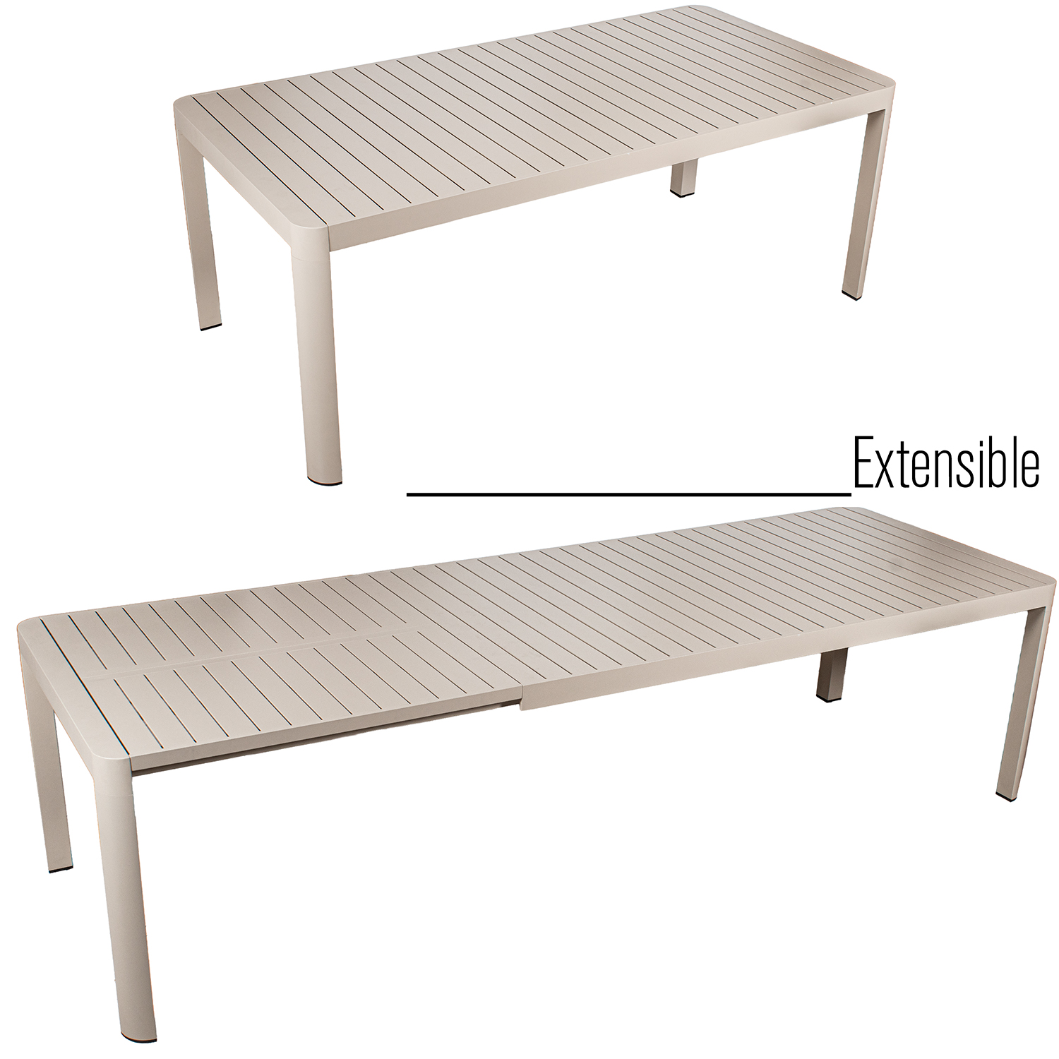 MESA EXTENSIBLE ALUMINIO CREMA