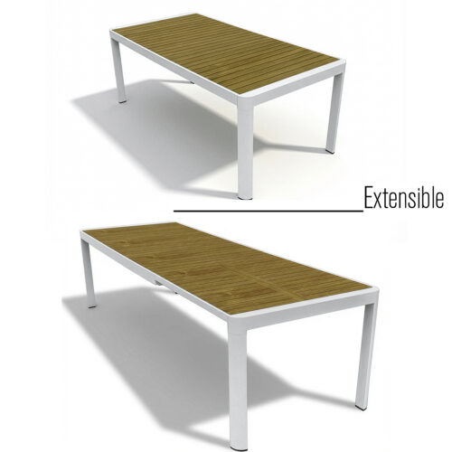MESA EXTENSIBLE ALUMINIO BLANC