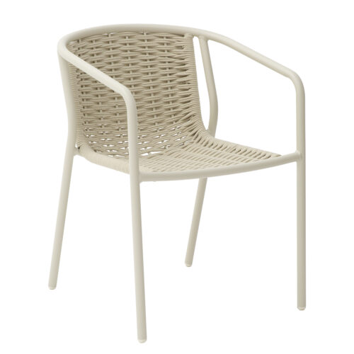 SILLA EXTERIOR ALUMINO/CUERDA + MESA CAFÉ)