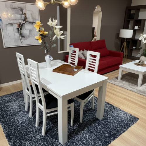 Mesa blanca + 4 sillas