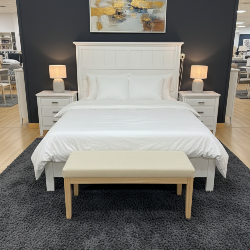 Dormitorio Grupo Seys pino macizo lacado blanco