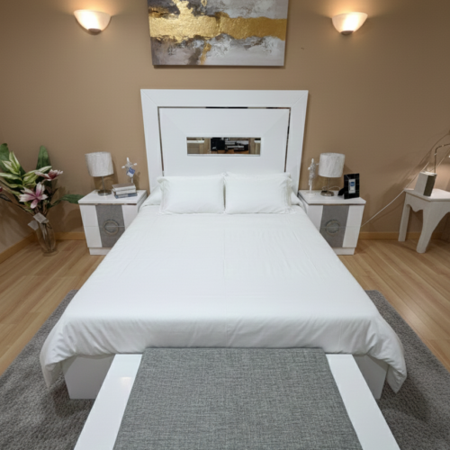 Dormitorio Metacriluc lacado blanco y plata
