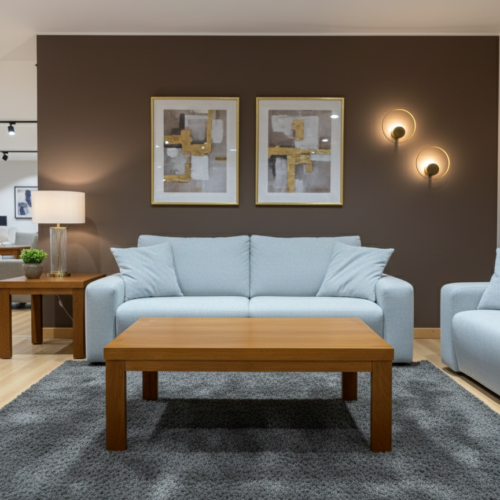 Mesa de centro rectangular madera robusta