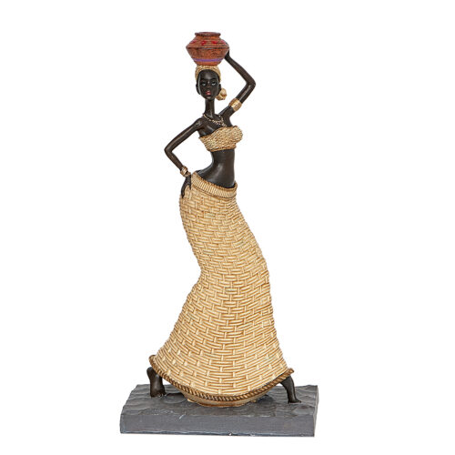 FIGURA RESINA AFRICANA C/CANTARO