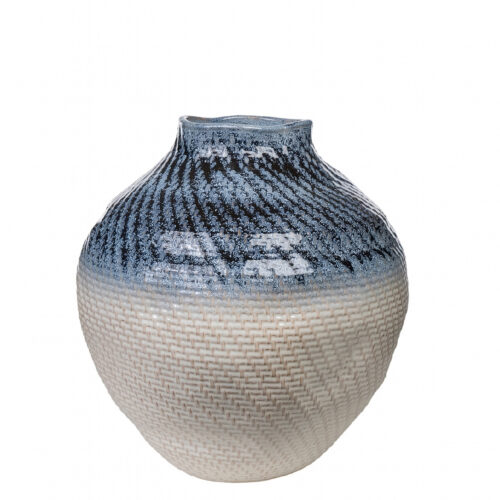 JARRON ANCHO PORCELANA BEIGE/AOSTAZA