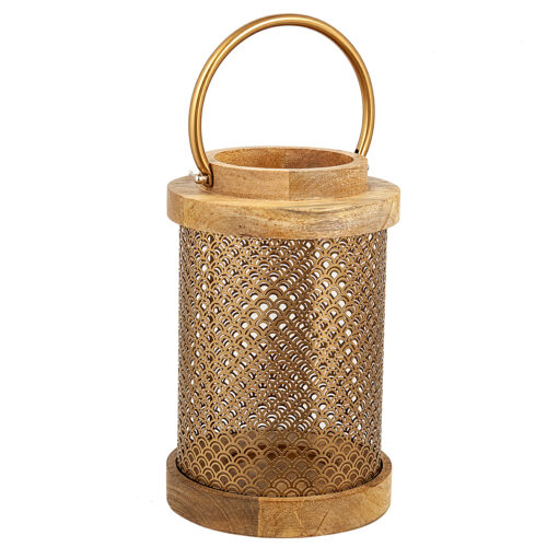 FAROL MADERA/METAL DORADOERAMICA