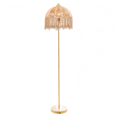 LAMPARA DE PIE METAL/RATTAN