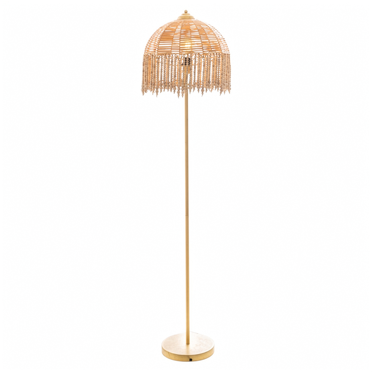 LAMPARA DE PIE METAL/RATTAN