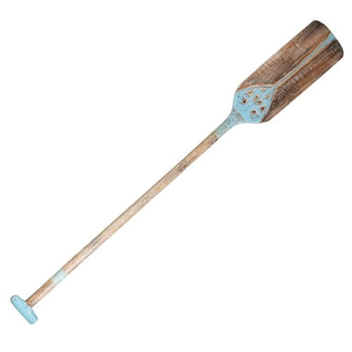 REMO BARCA MADERA NATURAL/TURQUESA