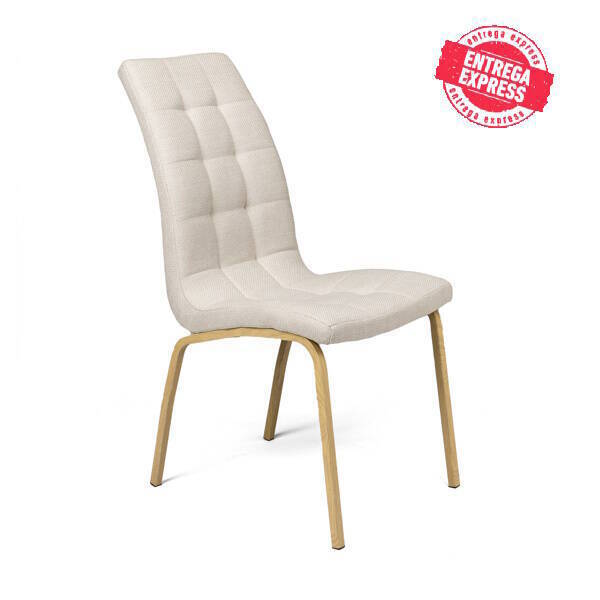 SILLA MOD. JADE TELA C/ BEIGE PATA MADERA CAJA DE 4 UDS