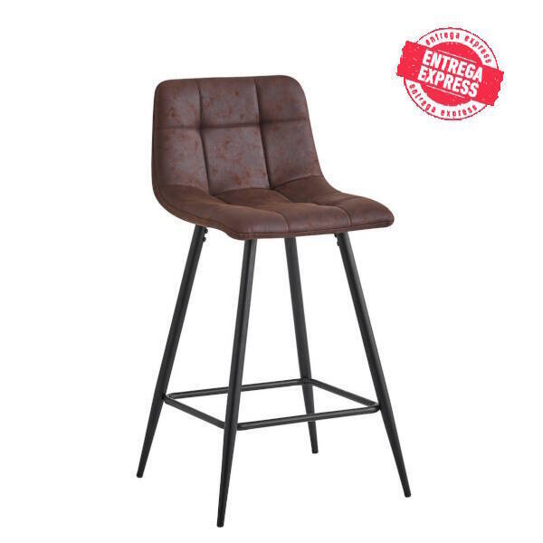 TABURETE ALTO MOD. DIONE TELA C/ CHOCOLATE CAJA DE 2 UDS