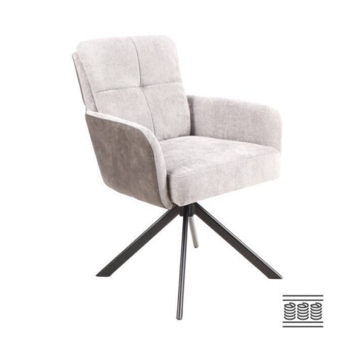 SILLA MOD. SOUL TELA C/ GRIS C/ BRAZOS CAJAS DE 2 UDS.