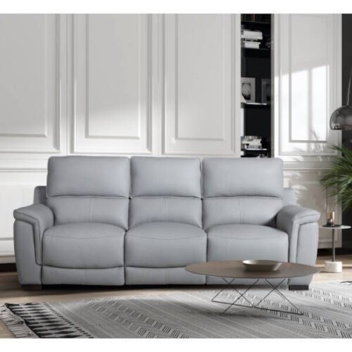 SOFA 3 PL. MOD. LENOX PIEL C/ GRIS  RELAX ELECTR