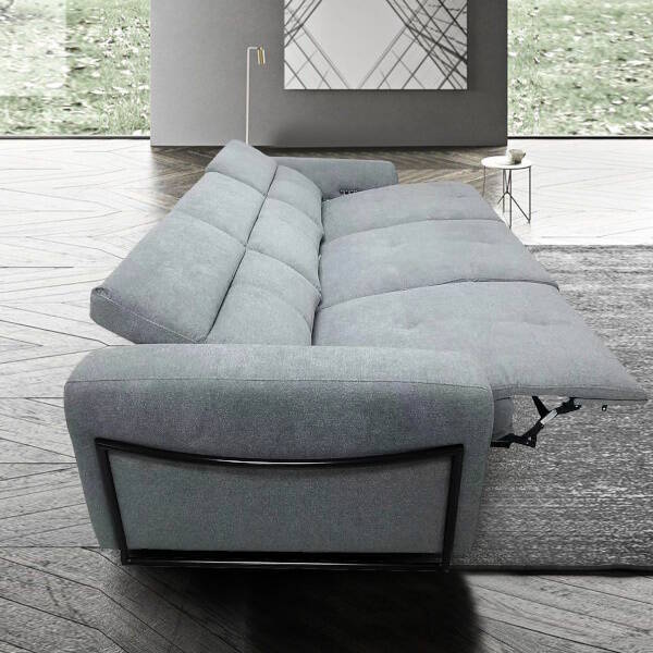 SOFA 3 PL. MAXI MOD. CALDER TELA C/ GRIS CLARO RELAX ELECTR - 6 MOTORES - Imagen 2