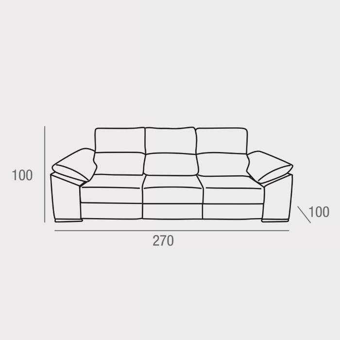 SOFA 3 PL. MOD. AMORGOS TELA C/ MARRON - Imagen 4