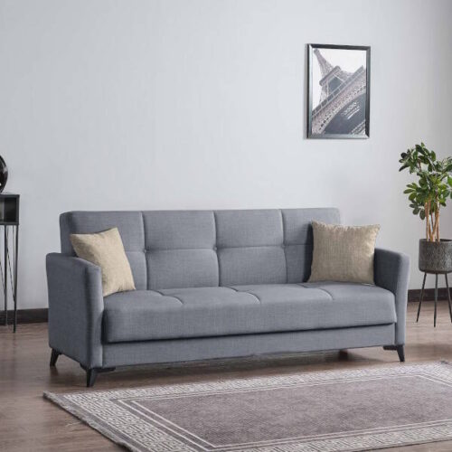SOFA CAMA MOD. LARISA TELA C/ GRIS AZULADO