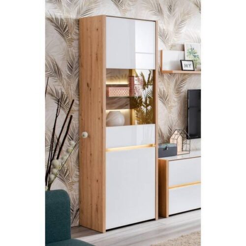 VITRINA 1P. MOD. MOLISE BLANCO/ROBLE ARTISAN