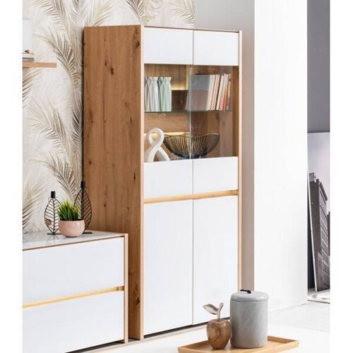 VITRINA 2P MOD. MOLISE BLANCO/ROBLE ARTISAN