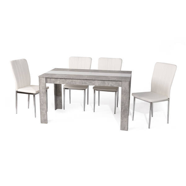 MESA COMEDOR MOD. DOMUS CEMENTO/BLANCO - Imagen 5