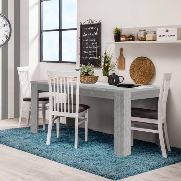 MESA COMEDOR MOD. DOMUS CEMENTO/BLANCO - Imagen 6