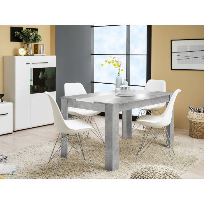 MESA COMEDOR MOD. DOMUS CEMENTO/BLANCO - Imagen 7