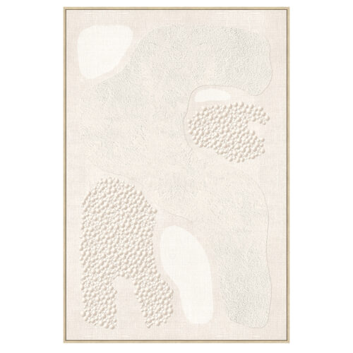 CUADRO LIENZO MARCO MADERA NATURAL 120X120 CM. ABSTRACTO
