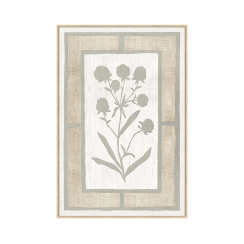 CUADRO LIENZO MARCO MADERA NATURAL 60X90 CM. FLORES