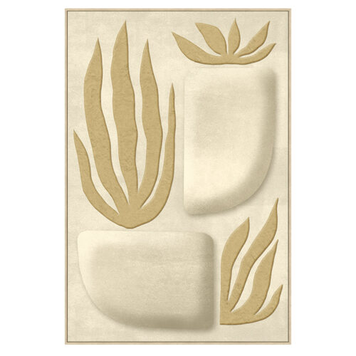 CUADRO LIENZO MARCO MADERA NATURAL 60X90 CM. FLORES