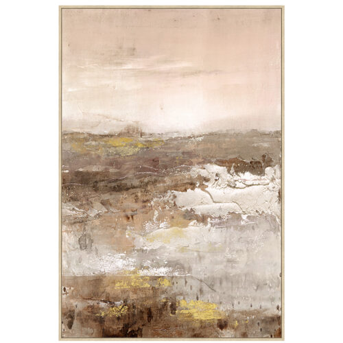 CUADRO LIENZO MARCO MADERA NATURAL 60X90 CM. FLORES
