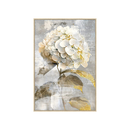 CUADRO LIENZO MARCO MADERA NATURAL 80X120 CM. FLORES