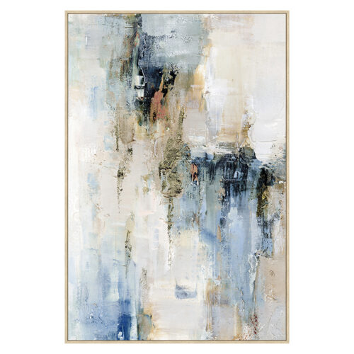CUADRO LIENZO MARCO MADERA NATURAL 80X120 CM. FLORES