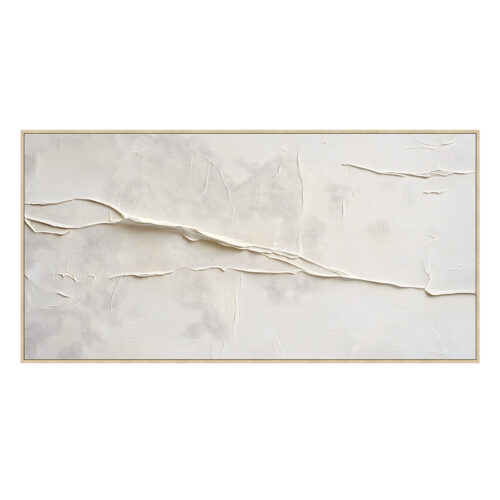 CUADRO LIENZO MARCO MADERA NATURAL 140X70 CM. ABSTRACTO