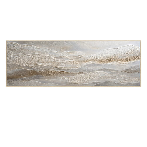 CUADRO LIENZO MARCO MADERA NATURAL 140X70 CM. ABSTRACTO