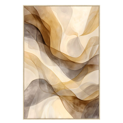 CUADRO LIENZO MARCO MADERA NATURAL 80X120 CM. ABSTRACTO