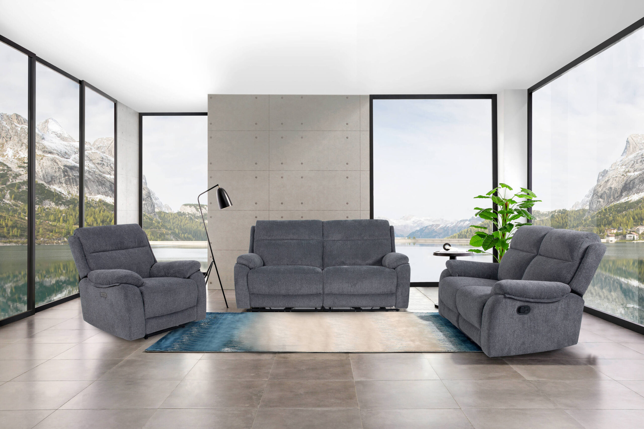 SOFA 2 PL. MOD. ATLANTA TELA C/ GRIS 2 RELAX MANUALES - Imagen 2
